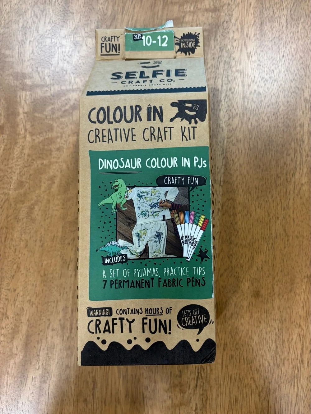 Selfie Craft Co. 2 Piece Dinosaur Colour In Pajamas Child 10/12 NWT